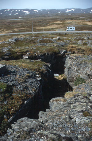 Batterie Gamvik: noch erhaltene Laufgrben